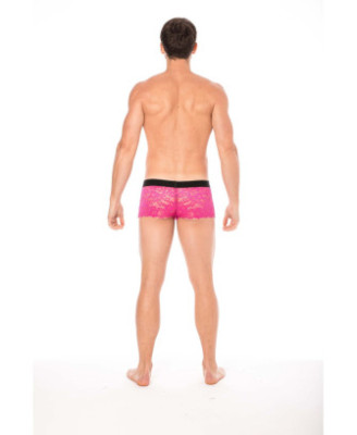 Boxer magenta en dentelle délicate 